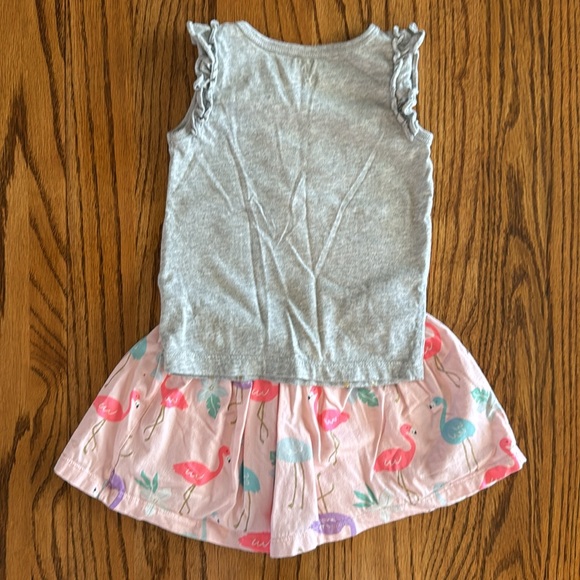 2T Carter's flamingo skort outfit - Picture 3 of 5